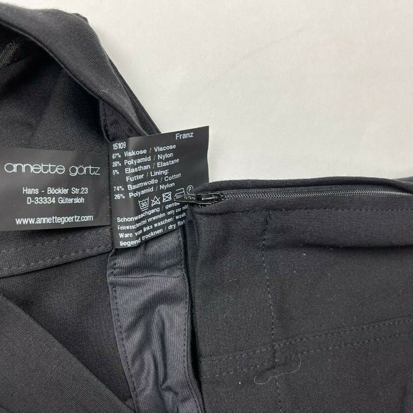 Annette Gortz Trouser Ankle Zip Flat Front Stretch Viscose Pant Women 36 Small - Picture 11 of 11